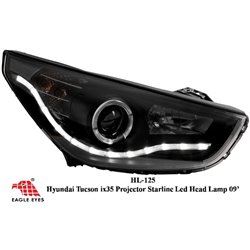 HYUNDAI TUCSON IX35 2010 - 2015 EAGLE EYES Black Housing CCFL LED Projector Head Lamp [HL-125]