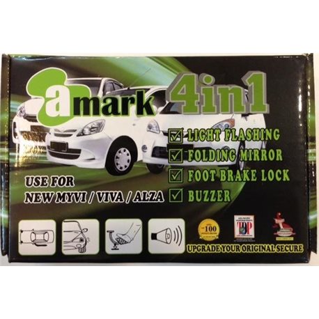 PERODUA MYVI Lagi Best 2011 - 2014 A-MARK AM-41 4 in 1 Auto Fold Mirror, Foot Brake Lock, Buzzer and Double Signal Indicator