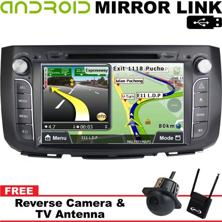 PERODUA ALZA DLAA 9" Android Mirror Link Double Din GPS DVD MP3 CD USB SD BT TV Player Free Camera & TV Antenna