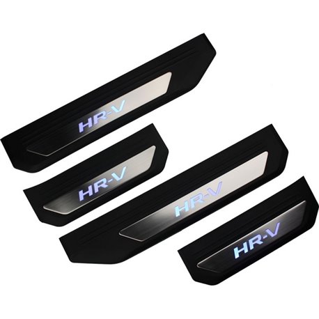 HONDA HRV 2014 - 2017 OEM Plug & Play Stainless Steel Blue LED Door Side Sill Step Plate Made In Taiwan 
