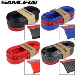 SAMURAI Rubber Skirt 3M 2.5 Meter Car Bumper Protector Strip Lips Diffuser [Black/ Red/ Blue/ Carbon Fiber]