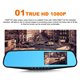 平安一号 SAFEFIRST Q5 4.3" TFT 1080P HD Display Anti Glare Blue Rear View Mirror Driving Video Recorder DVR with Front & Rear Camera