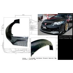 HONDA CIVIC FD 2006 - 2011 (TYPE-R PP Bumper) JS RACING Style Super Light Weight Real Carbon Fiber Front Lips Skirt [FD C013]