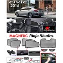 HONDA CIVIC FC 2016 - 2018 NINJA SHADES UV Proof Custom Fit Car Door Window Magnetic Sun Shades (7pcs)