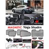 HONDA CIVIC FC 2016 - 2018 NINJA SHADES UV Proof Custom Fit Car Door Window Magnetic Sun Shades (7pcs)