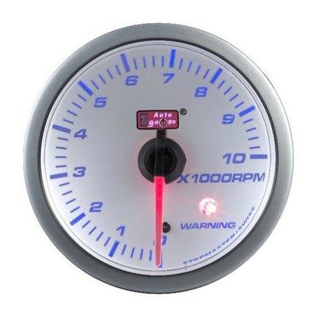 AUTOGAUGE 60mm Blue Racer (White Face) RPM Tachometer [520]