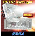 PARA PR-111 4.8" x 1.8" Universal Crystal White Spot Light/ Fog Lamp Per Pair [Free H3 Bulb]
