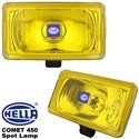 ORIGINAL HELLA COMET 450 Spot Lamp Fog Light (Yellow) with H3 Halogen Bulb Made in Germany (Pair)