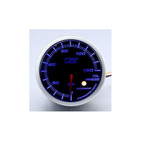 AUTOGAUGE 60mm Blue Racer (Black Face) Oil Pressure Meter [313]