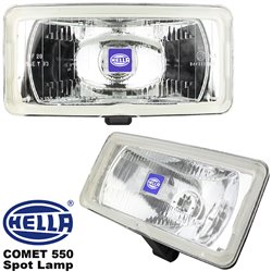 ORIGINAL HELLA COMET 550 Spot Lamp Light (White) with H3 Halogen Bulb Made in Germany (Pair)