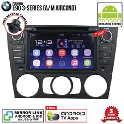 BMW E90 3-Series Auto/ Manual Aircond SKY NAVI 7" FULL ANDROID Double Din GPS DVD CD USB SD BLUETOOTH IOS Mirror Link Player