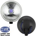 ORIGINAL HELLA COMET 500 Round Spot Lamp Fog Light (White) with H3 Halogen Bulb Made in Germany (Pair)