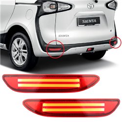 TOYOTA SIENTA 2015 - 2017 Rear Bumper Reflective Red LED Light Bar