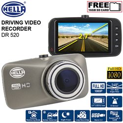 ORIGINAL HELLA DR 520 Full HD 1080P 2.7" LCD Display Car Driving Video Recorder Camera DVR (Free 16GB SD Card)