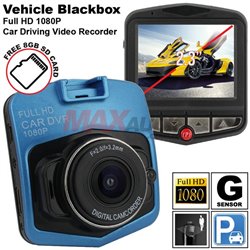 Vehicle Blackbox Full HD 1080P Wide Angle View 170 Degree Car Dash Cam Driving Video Recorder (DVR) [Free 8GB SD Card]
