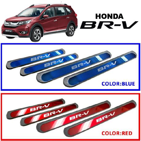 HONDA BRV Colored Red/ Blue DIY Plug and Play OEM Stainless Steel Door Side Sill Step Plate Garnish Made In Taiwan