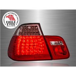 BMW E46 3-Series 4 Door 1998 - 2001 EAGLE EYES Red Clear Lens LED Tail Lamp [TL-063-BMW-1]
