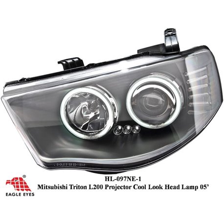 MITSUBISHI TRITON L200 2005 - 2015 EAGLE EYES CCFL LED Day Light Projector Head Lamp [HL-097-1]
