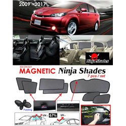 TOYOTA WISH 2009 - 2018 NINJA SHADES UV Proof Custom Fit Car Door Window Magnetic Sun Shades (7pcs)