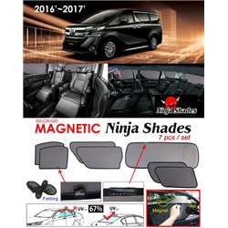 TOYOTA ALPHARD/ VELLFIRE ANH30 2015 - 2018 NINJA SHADES UV Proof Custom Fit Car Door Window Magnetic Sun Shades (7pcs)