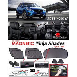 MAZDA CX5 CX-5 2012 - 2016 NINJA SHADES UV Proof Custom Fit Car Door Window Magnetic Sun Shades (7pcs)