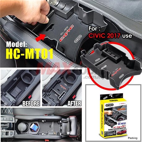 HONDA CIVIC FC 2016 - 2017 Center Console Arm Rest Multi Purpose Tray with Coin Holder [HC-MT01]