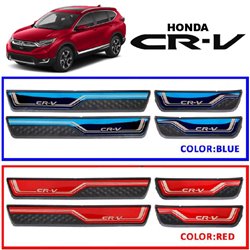 HONDA CRV CR-V 2017 Colored DIY Plug and Play OEM Stainless Steel Door Side Sill Step Plate Garnish Made In Taiwan (Red/Blue)
