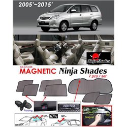 TOYOTA INNOVA 2004 - 2014 NINJA SHADES UV Proof Custom Fit Car Door Window Magnetic Sun Shades (7pcs)