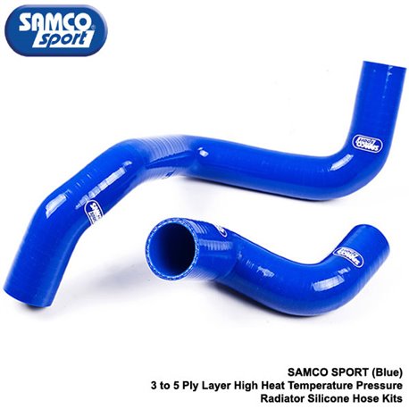 (MOST CARS) SAMCO SPORT Blue 3 to 5 Ply Layer High Heat Temperature Pressure Radiator Silicone Hose Kits (2 Hose)