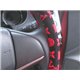 Luxury Style Smooth Fur Skin Red Black Steering Wheel Cover Made In Korea (15")