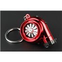[Limited Edition] Turbo Cigarette Lighter Rechargeable Keychain Key Ring with Spinnable turbine + Sounds + LED Light! (Red)