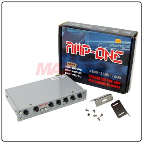 AMP-ONE 4-Band Pre-amplifier Parametric Equalizer with subwoofer output and CD/AUX Selector Switch [AP-40]