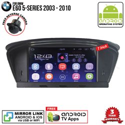 BMW E60 5-Series 2003 - 2010 SKY NAVI 7" FULL ANDROID Double Din GPS DVD CD USB SD BLUETOOTH IOS Mirror Link Player