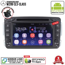 MERCEDES BENZ W209 CLS-CLASS SKY NAVI 7" FULL ANDROID Double Din GPS DVD CD USB SD BLUETOOTH IOS Mirror Link Player