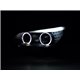 BMW E60 5-Series 2003 - 2006 SONAR CCFL LED Light Ring Daytime Running Light Double Projector Head Lamp (Black Base)