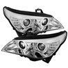 BMW E60 5-Series 2003 - 2006 SONAR CCFL LED Light Ring Daytime Running Light Double Projector Head Lamp (Chrome Base)