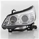 BMW E60 5-Series 2003 - 2006 SONAR CCFL LED Light Ring Daytime Running Light Double Projector Head Lamp (Chrome Base)
