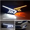 HONDA CITY GM6 2014 - 2016 Arrow Style White Blue LED Daytime Running Light Fog Lamp Cover with Yellow Signal