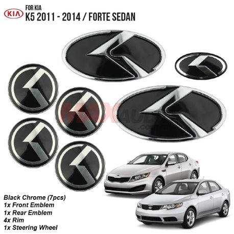 ORIGINAL KIA FORTE Sedan, OPTIMA K5 2011 - 2014 7 Pcs 3D K-Logo Emblem Badge Made in Korea