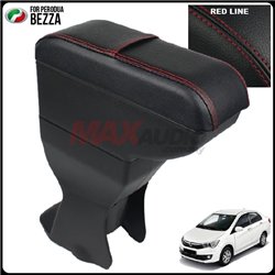 PERODUA BEZZA Leather PU Black Magnetic Arm Rest with Card Holder [AL]