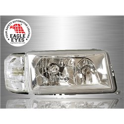 MERCEDES BENZ W201 C-Class 1982 - 1993 EAGLE EYES Chrome Housing Crystal Head Lamp with Corner Lamp [HL-021-BENZ]