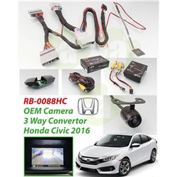 HONDA CIVIC FC 2016 - 2018 REDBAT OEM Plug and Play Front View Camera Kit with 3-Way Converter [RB-0088HC]