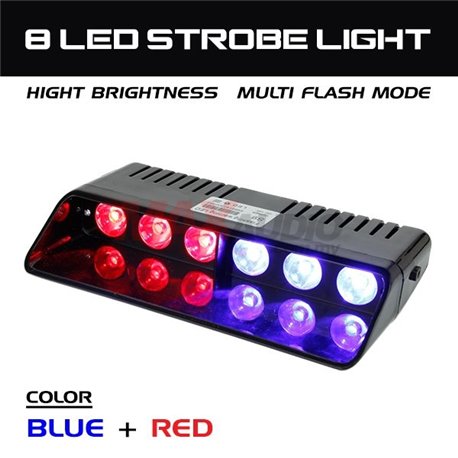 6 LED Car/Truck/Police Emergency Warning Strobe Light with Cigarette Lighter Power Adapter and Suction Cup