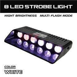 6 LED Car/Truck/Police Emergency Warning Strobe Light with Cigarette Lighter Power Adapter and Suction Cup (White White)
