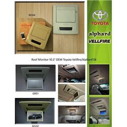 TOYOTA ALPHARD VELLFIRE ANH20 2008 - 2014 AUDIOLAB 10.2" Full HD OEM Roof Monitor (Gray/Beige Color)