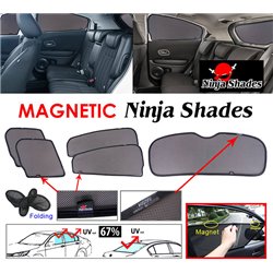 (MOST CARS) NINJA SHADES UV Proof Custom Fit Car Vehicle Door Window Magnetic Sun Shades