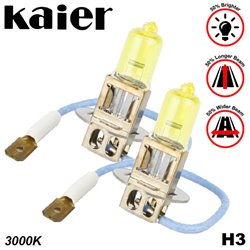KAIER Max Power Series H3 3000K Rally Yellow Schott Glass Halogen Bulb Lamp Light Korea Techonology (Pair)