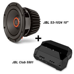 (2in1) JBL S3-1024 10" 1350W Series III Component Subwoofer + JBL Club 5501 2 Ohms 550W Monoblock Amplifier