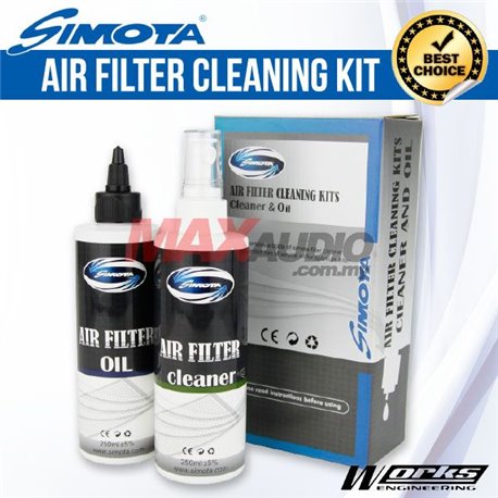 WORKS ENGINEERING U.S.A/ SIMOTA Big Bottle Cleaner and Oil Performance Air Filter Cleaning Spray Kit (250ml)