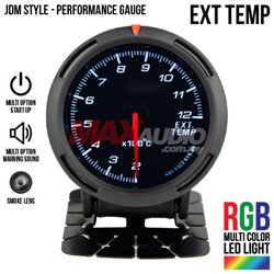 JDM Style Exhaust Temperature 2.5" RGB Multi-color LED Smoke Lens Racing Performance Gauge Meter